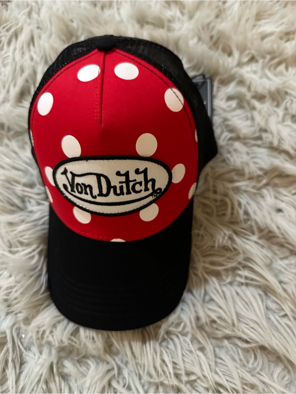 Von Dutch Red Polka Dot Trucker Hat